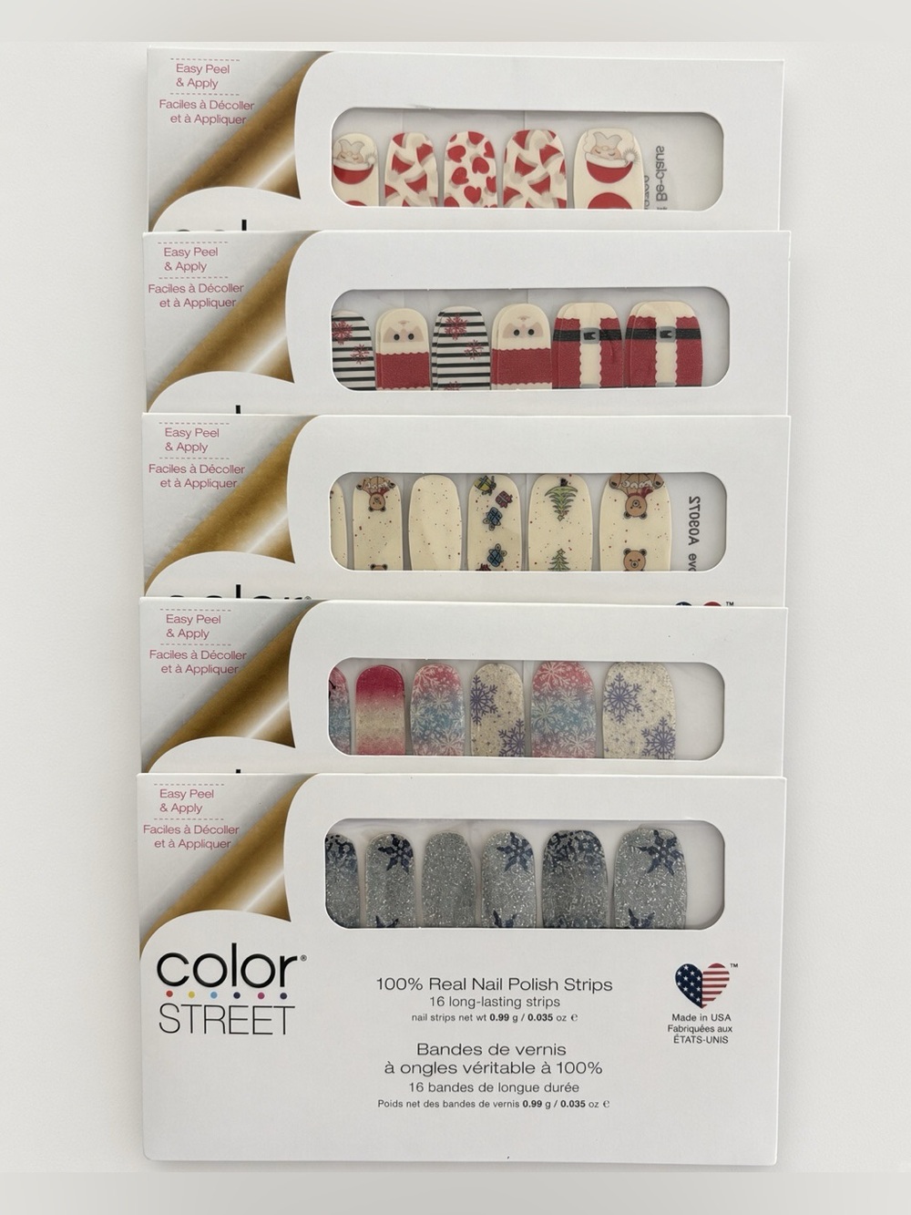 lot of 5 Christmas holiday Color Street Nails NIP Santa snowflake + more!